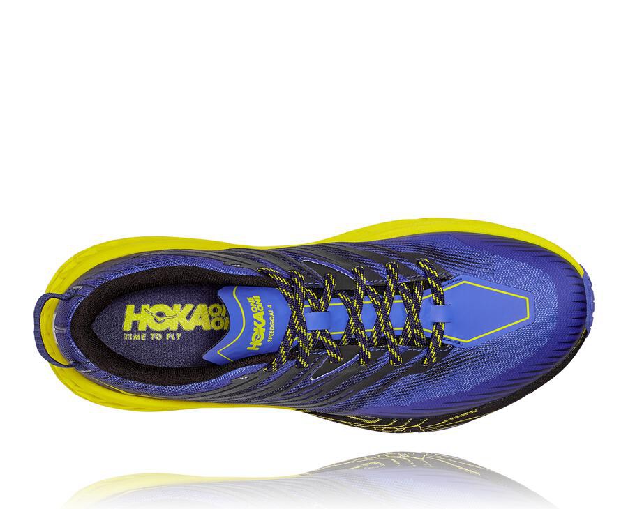 Zapatillas Trail Hoka One One Hombre - Speedgoat 4 - Azules/Verde - HLJ031486